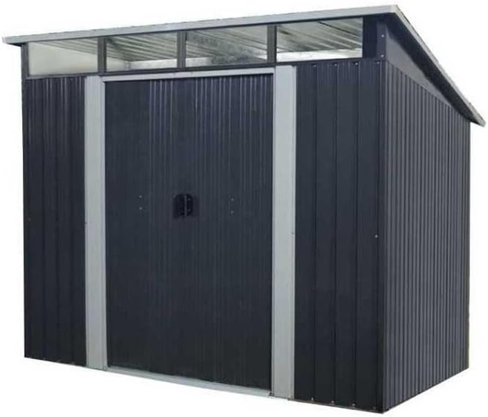 bleujardin Abri de Jardin en métal 4,59m² - 2 Portes coulissantes - Gris Anthracite