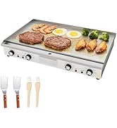bleujardin Plancha électrique,commerciale en acier inoxydable,73cm avec contrôle de température régl...