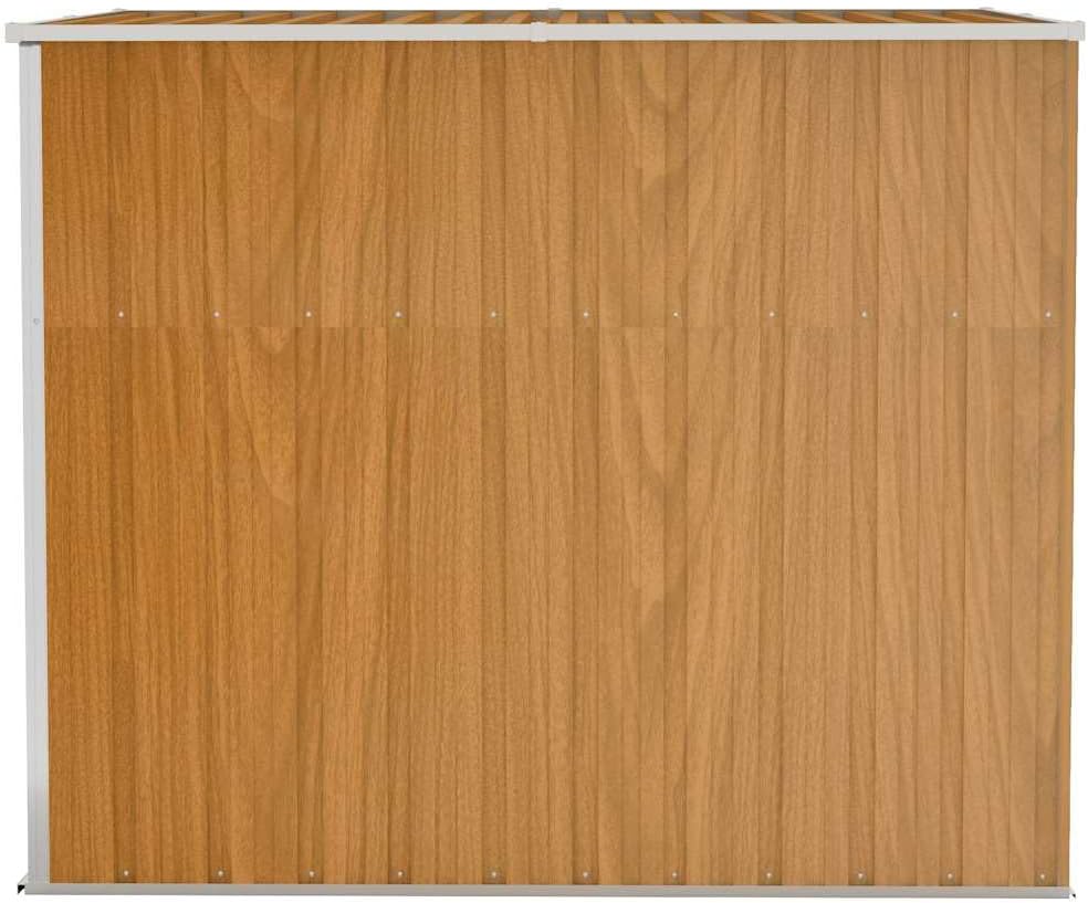 bleujardin Abri de Jardin Mural Marron 118x194x178 cm Acier galvanisé,Structures extérieures, Cabanes & abris de Jardin,316224
