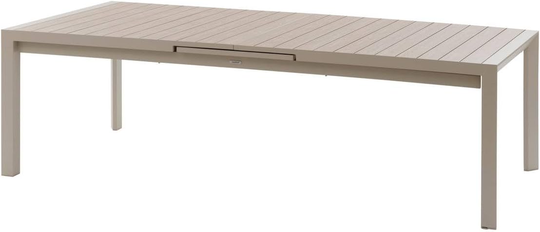 bleujardin - Evasion Argile - table extensible 14 places - aluminium bois antirouille, rallonge