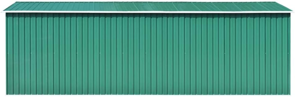Abri de Jardin - métal vert - 257x580x181 cm - robuste, 122kg