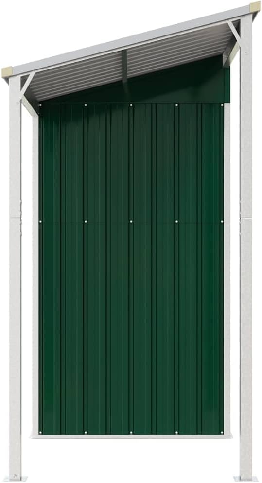 bleujardin Abri de Jardin avec Toit prolongé Vert 277x107x181 cm Acier, Maison & Jardin, Pelouses & Jardins, Vie en extérieur, Structures extérieures, Cabanes & abris de Jardin, Vert, (Poids 41.56KG)