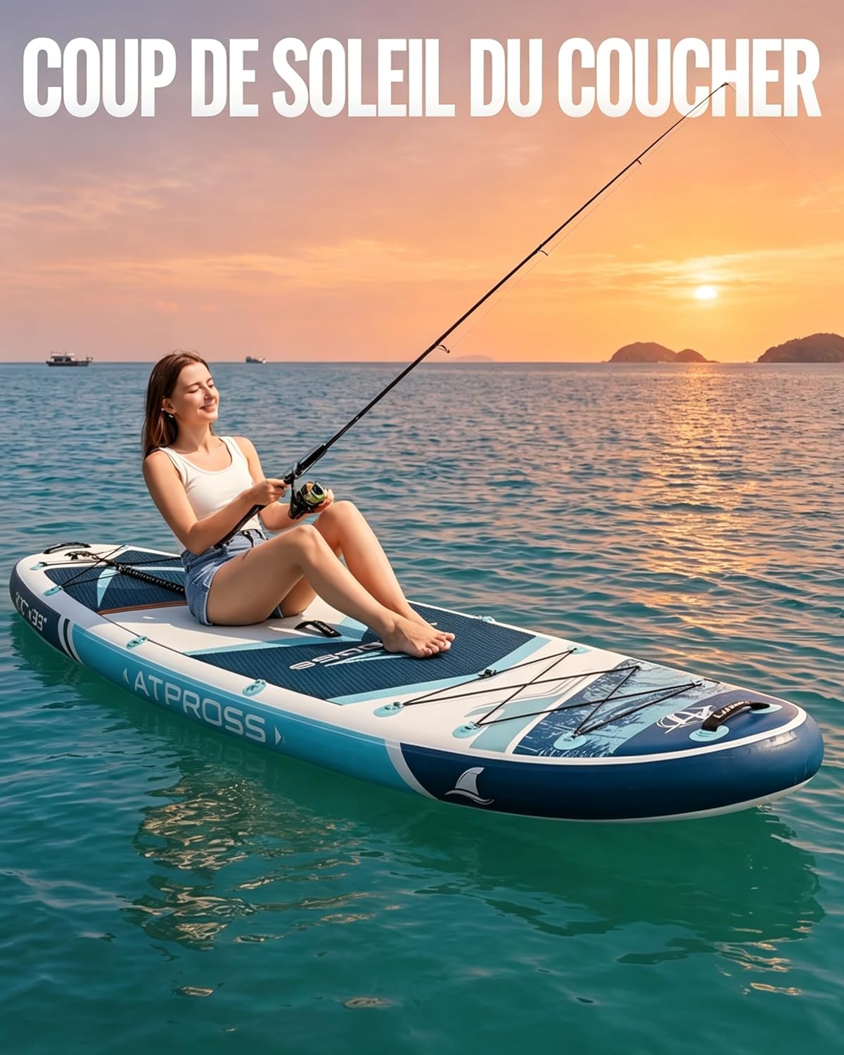 Stand Up Paddle Gonflable Adulte avec Siège Kayak & Accessoires, 320x84cm Planche de Sup Extra Large pour 2 Personnes, Charge 200kg, Kayak Gonflable 2 Places Stable et Antidérapant pour Surf