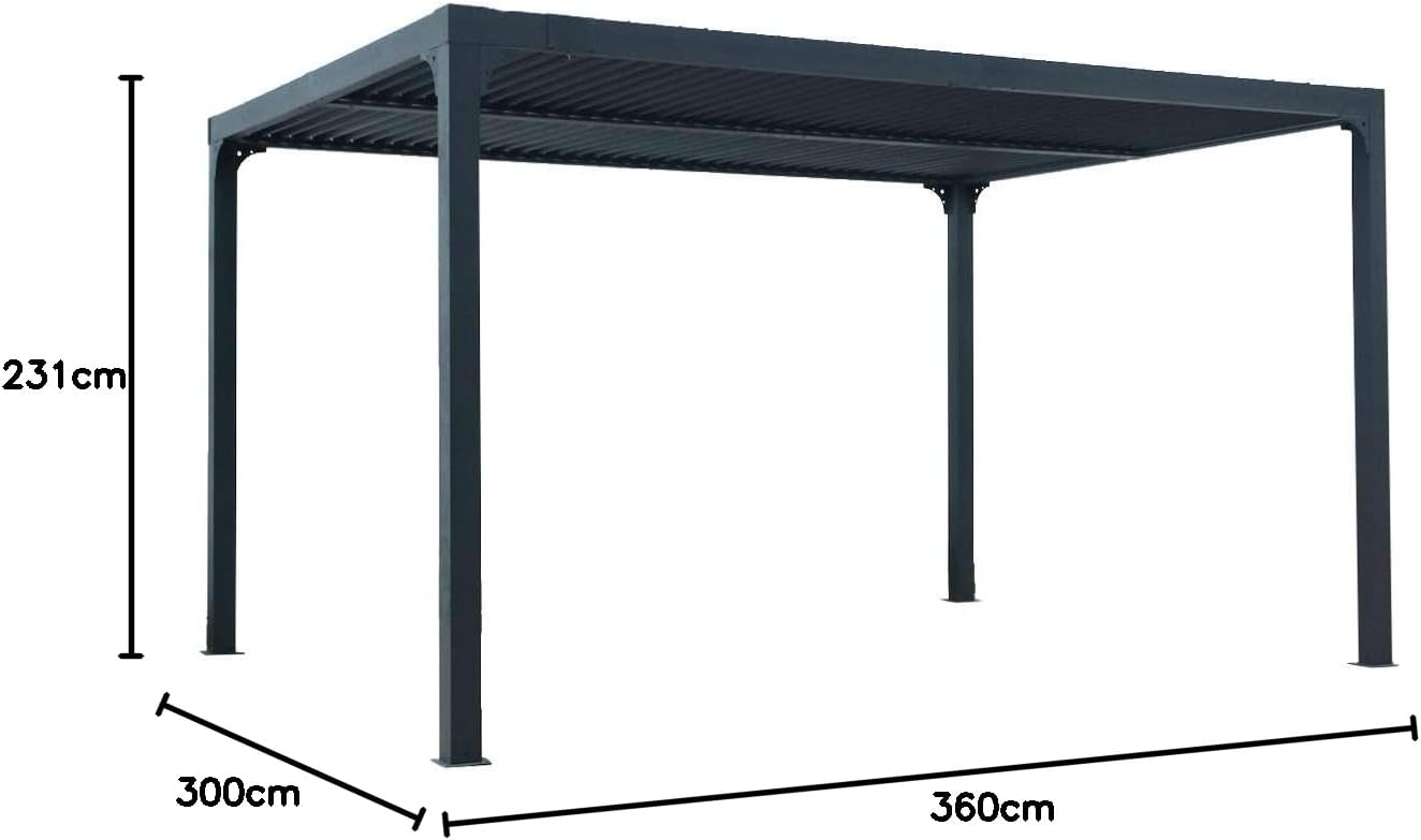 Pergola bioclimatique - gris anthracite - 10,8 m² - PER 3630 BI