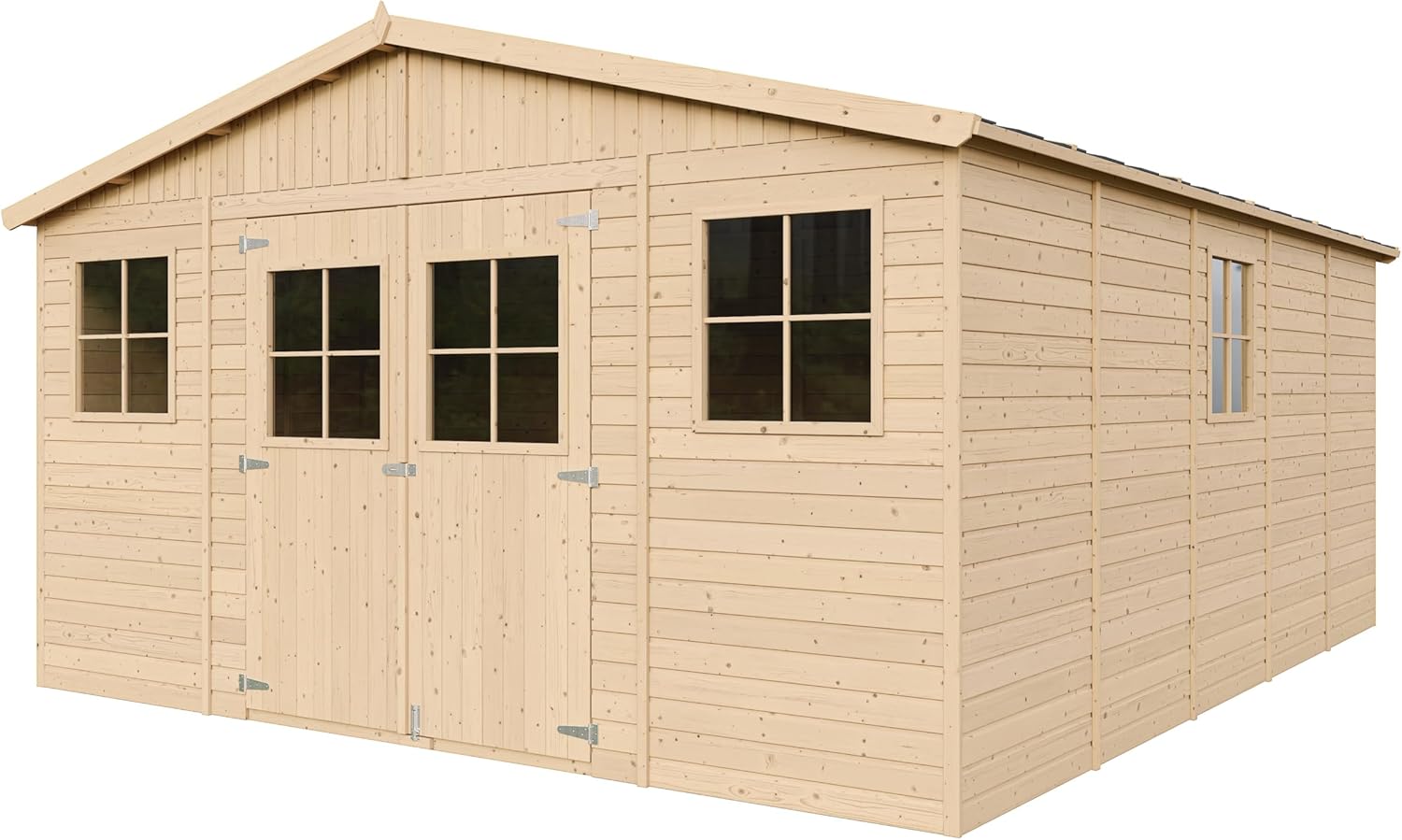 Abri de Jardin en Bois Exterieur avec Les PLANCHERS IMPRÉGNÉ- Maison de Jardin en Pin/épicéa-H246x418x522 cm/20 m²-Construction de Panneaux- Rangement pour vélos, Remise à Outils-bleujardin M333 +M333G