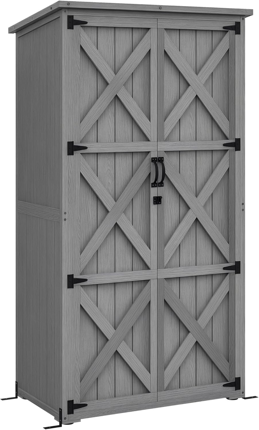 bleujardin - Armoire sur pied bois massif 90x54.5x161/168.5 cm toit incliné