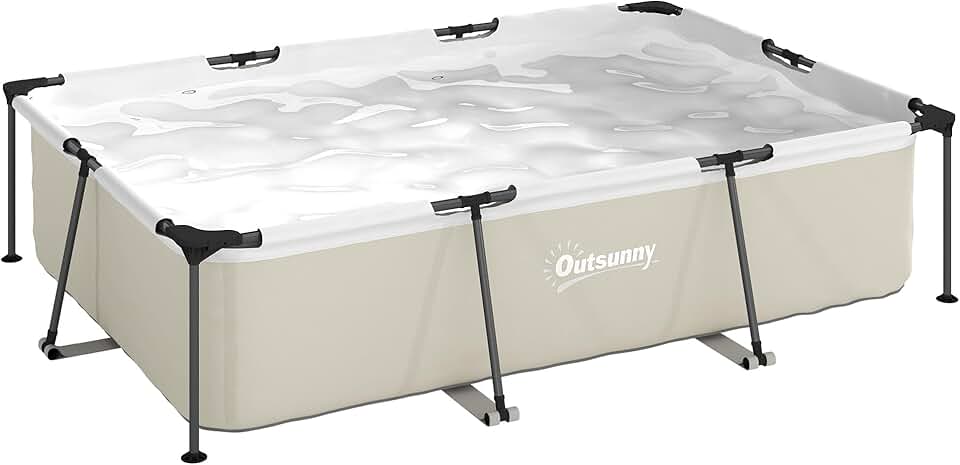 bleujardin - Piscine tubulaire rectangulaire - 316x238x66,5 cm - pompe de filtration, PVC triple couche, structure antirou
