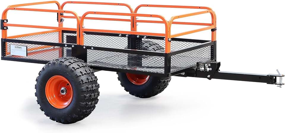 bleujardin – Remorque basculante – 2159x1219x762 mm – capacité 680 kg, grille et parois amovibles