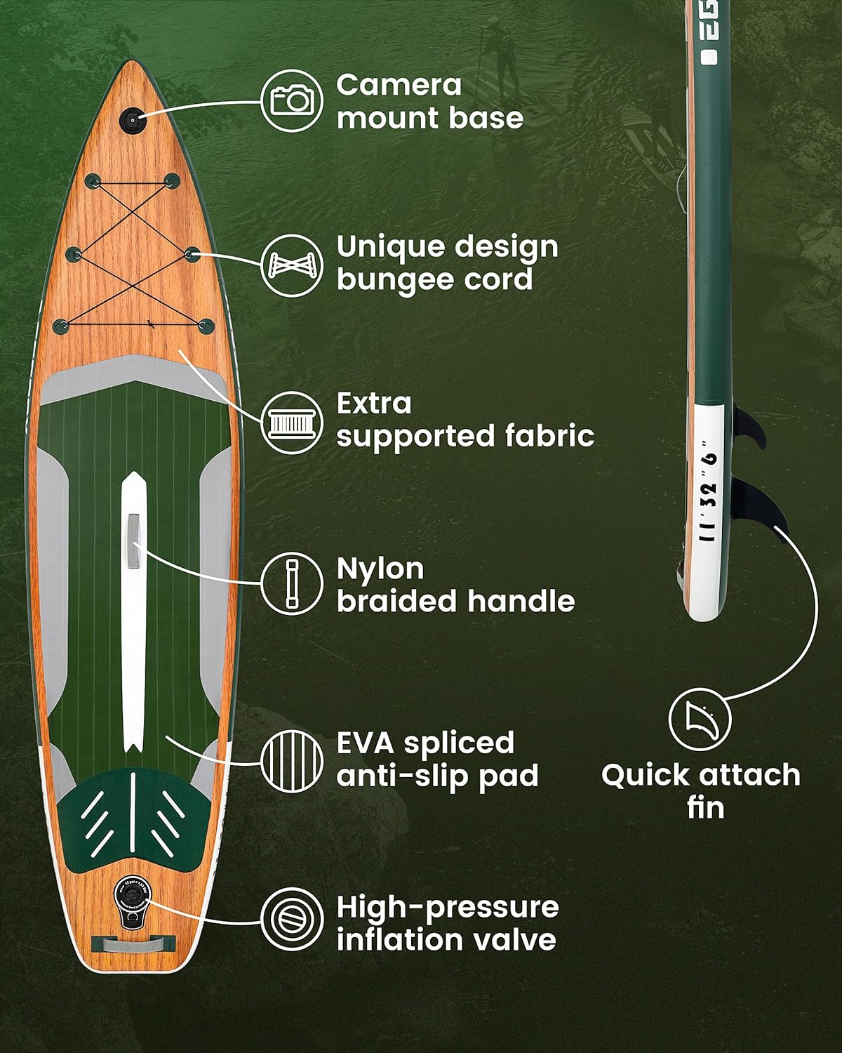 Stand Up Paddle Gonflable - accessoires complets, pompe, sac à dos