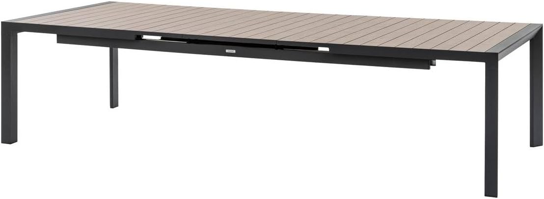 bleujardin - Evasion - grande table extensible 14 places - aluminium effet bois, rallonge, extérieur