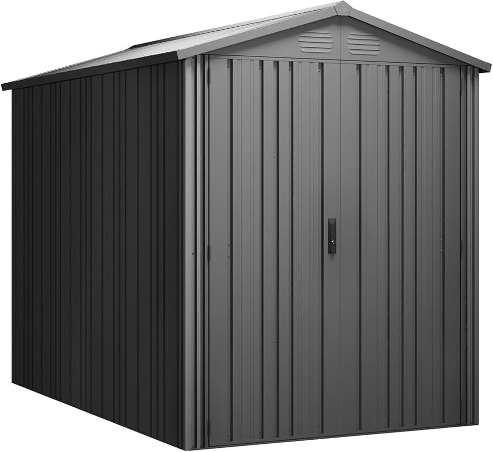 Abri de jardin - bleujardin - Pioneer Y50 - 168x256x200cm - abri métal robuste, portes renforcées, serrure à clé, plafond solide - Y50