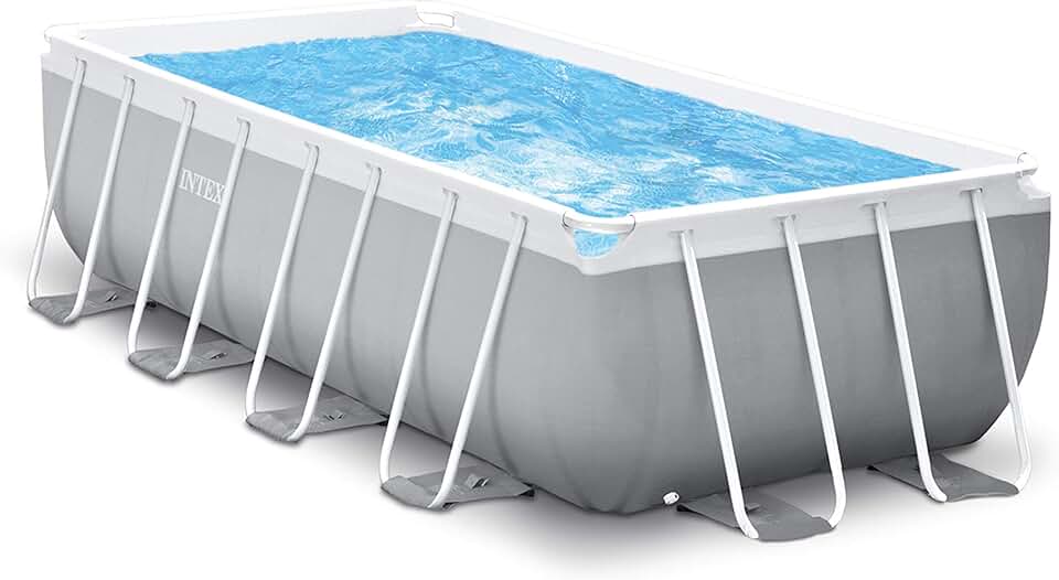 bleujardin 4M x 2M x 1.22M Prism Frame Rectangular Pool Set