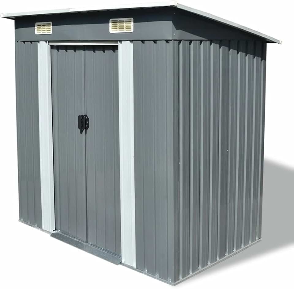 bleujardin Abri de Jardin Métal Gris,Abris De Jardin,Abri De Stockage pour Jardin,Abri D'Outils De Jardin