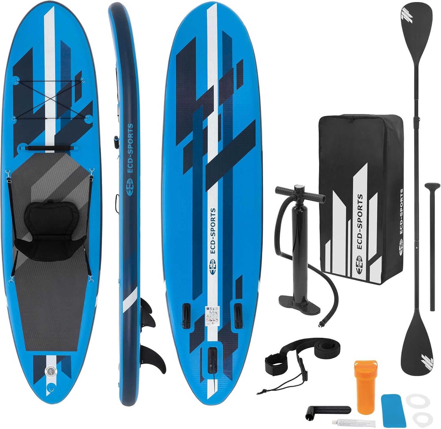 bleujardin Stand Up Surf Paddle Board Gonflable 305/308/320/380 cm | PVC | jusqu'à 120/150 kg | Épaisseur 10/15 cm | Planche de Surf Pagaie Sac de Transport Pompe à Air | Diverses Couleurs Modèles