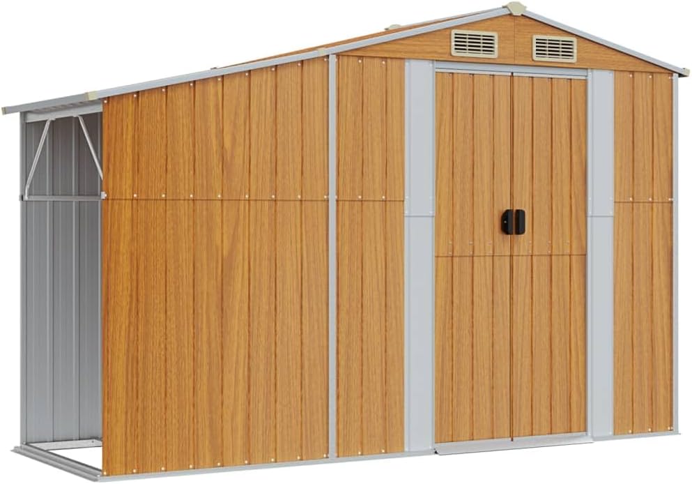 Abri de Jardin - acier galvanisé - 277x192,5x179 cm - aérations, poignées pratiques