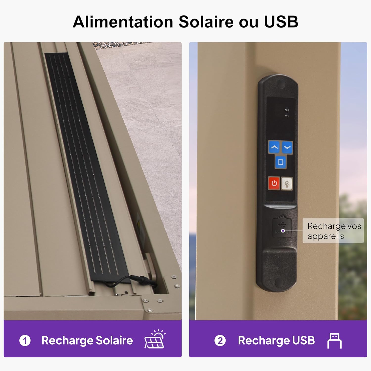 bleujardin - pergola bioclimatique LED - 3x4,25m - aluminium, lames orientables, anti-UV, sans entretien