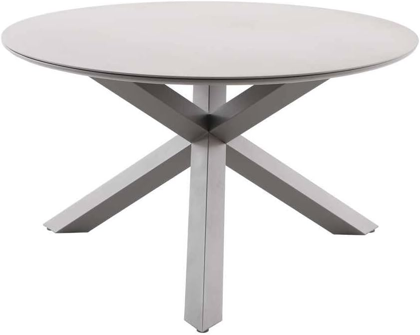 bleujardin - Table de jardin Oryon - 130cm ronde - 6 places, coloris café