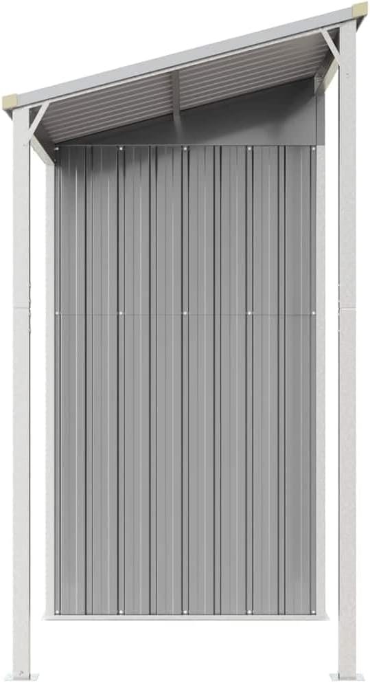 bleujardin Abri de Jardin avec Toit prolongé Gris Clair 277x107x181 cm, Maison & Jardin, Pelouses & Jardins, Vie en extérieur, Structures extérieures, Cabanes & abris de Jardin, Gris, (Poids 41.56KG)