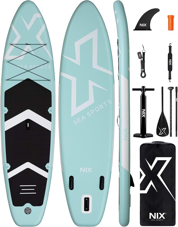bleujardin - SUP Allround 335 cm - antidérapant, quille amovible, adulte 159 kg