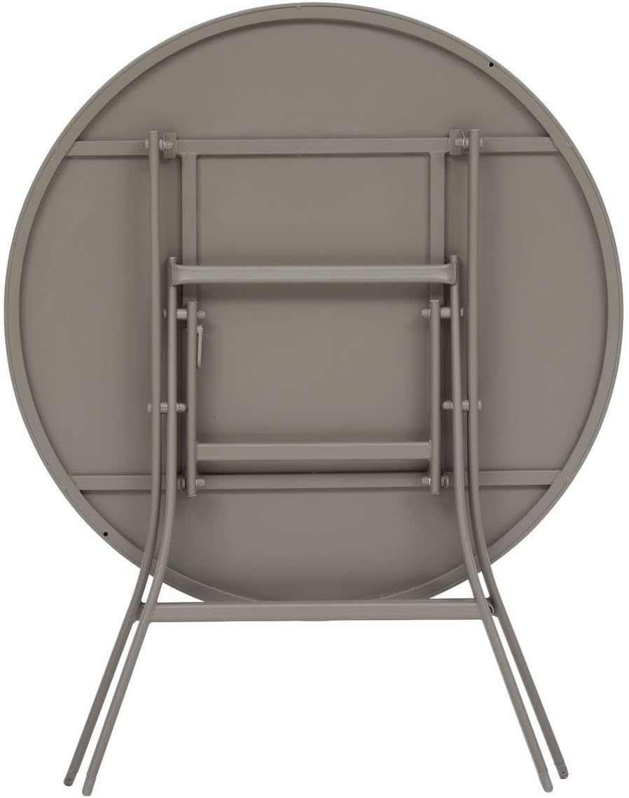 bleujardin - Greensboro - table pliante ronde acier antirouille 4 places
