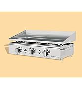 Plancha Gaz Tout Inox 3 Feux 7,5 kw - Anti-adhésive et nettoyage facile - bleujardin modèle PIMI...