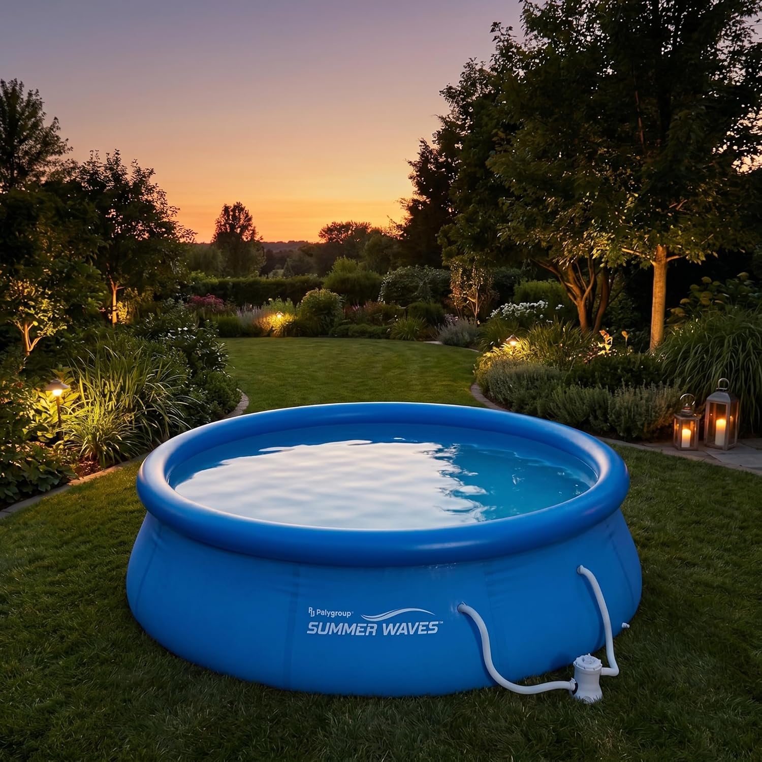 bleujardin Piscine de 366 x 91 cm, installation rapide, idéale pour la famille, avec pompe de filtration