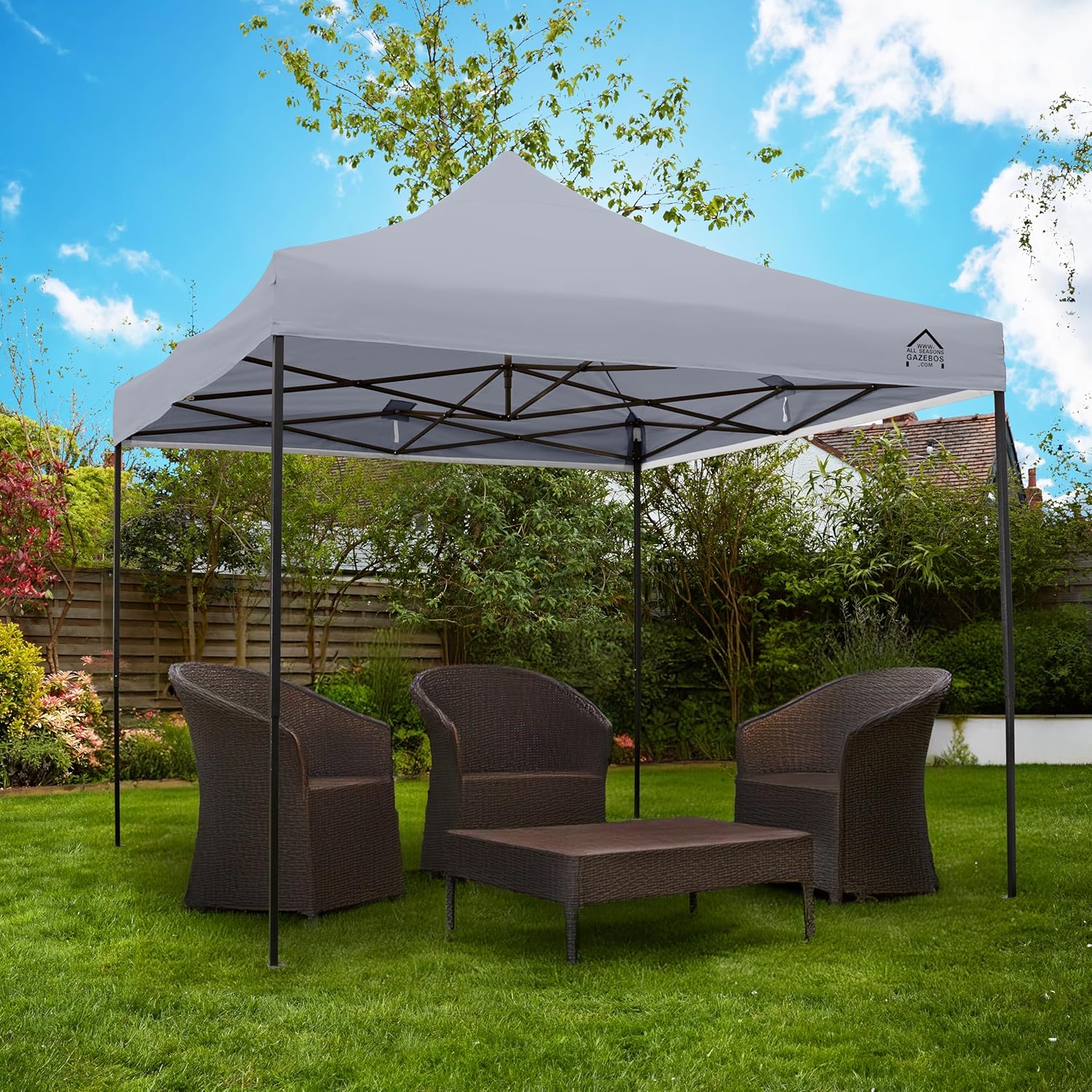bleujardin - Tonnelle série résistante - 3x3m - étanche, gris métallisé