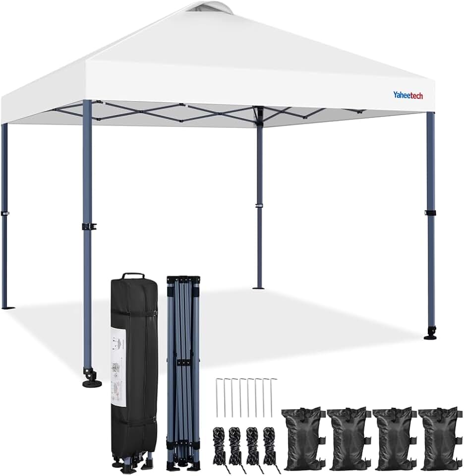bleujardin - tonnelle pop-up 3x3m, UV 50+, transport, blanc