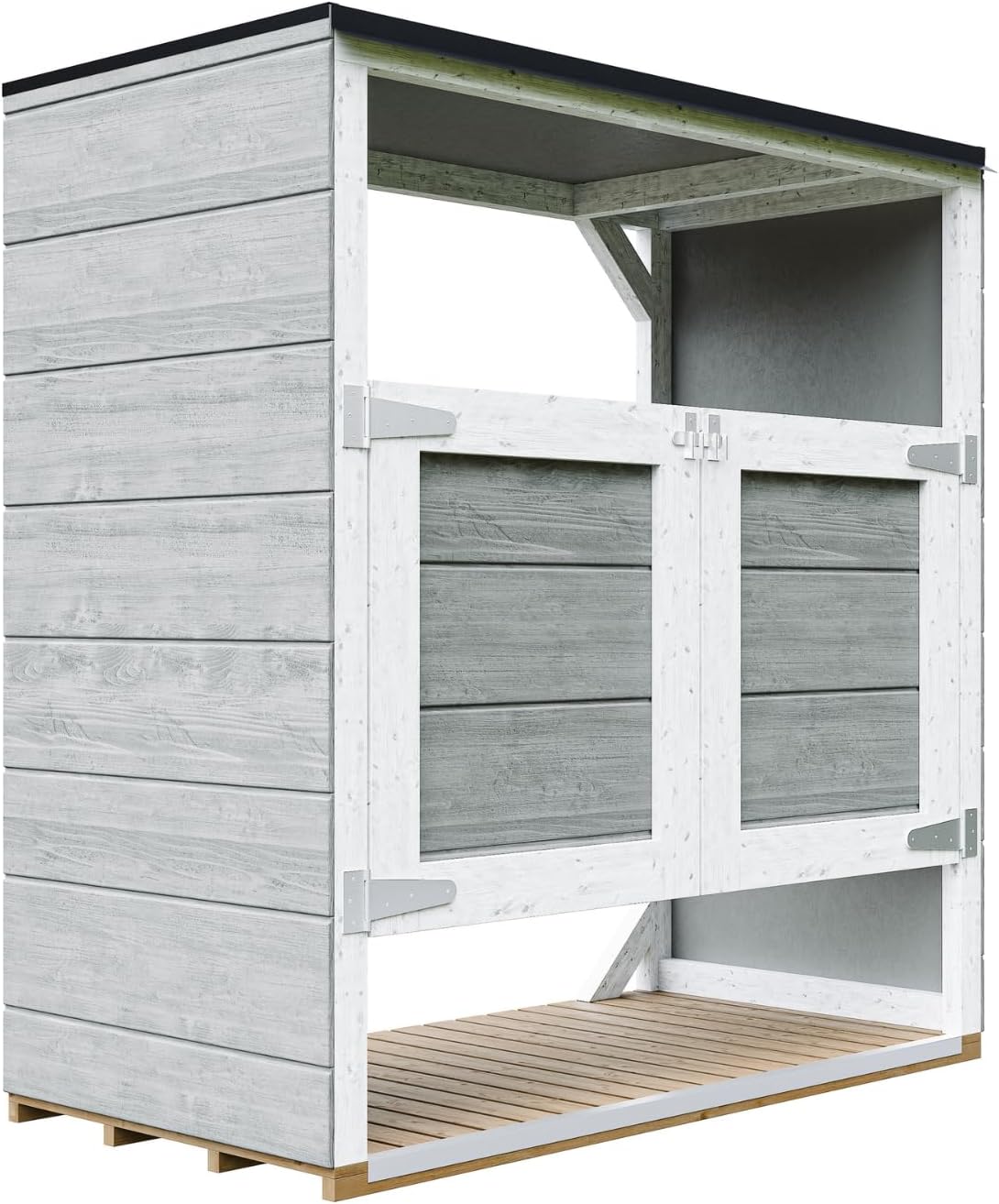 Abri de Jardin pour poubelles, Cache Poubelle extérieur 2x240L – Coffre de Rangement Exterieur, Armoire de Jardin, cabane de Jardin Exterieur – bleujardin M980A-TUNDRA Grey