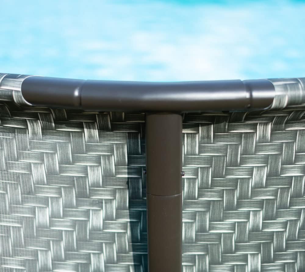 bleujardin - Elite Frame rotin gris - Ø488x122 cm - Piscine hors-sol