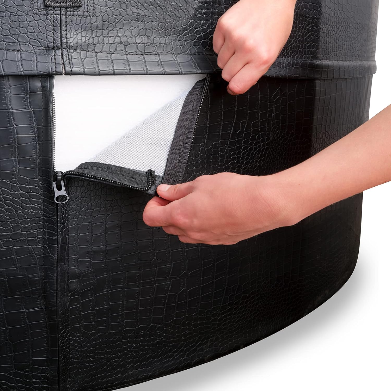 bleujardin - Leather Premium Spa extérieur 184x73cm - 4 places, chauffage, 120 jets air
