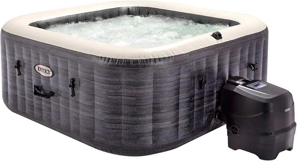 bleujardin - Greystone Deluxe - 175x175x71 cm - Spa 4 places, chauffage 2200W, bulles, chlorateur, filtre S2, 55093