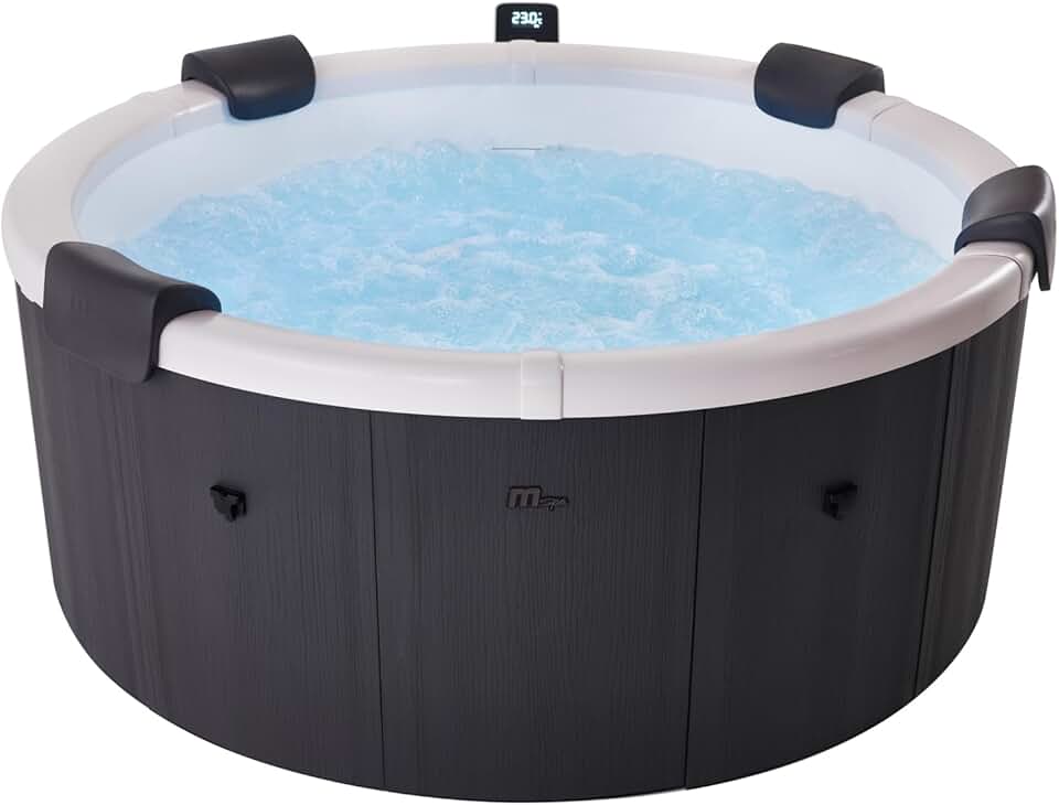bleujardin - Denver série - Ø182 cm - 6 places, jets air/eau, effet bois, filtres inclus
