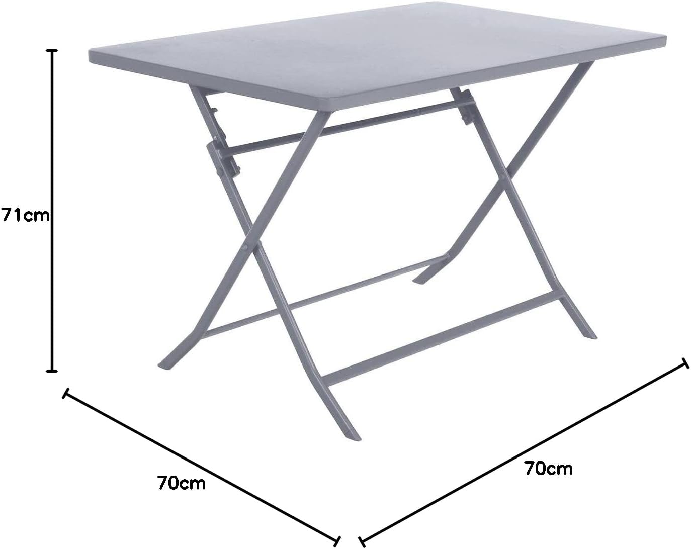 bleujardin - Greensboro - 4 places - table pliante acier antirouille, quartz