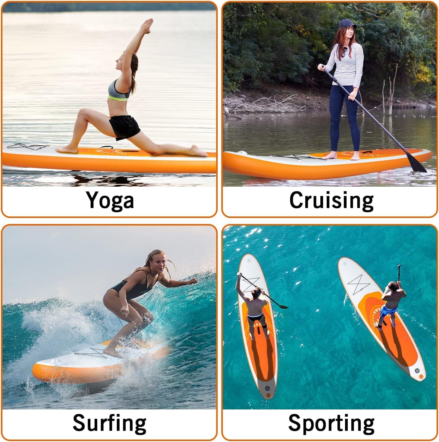 bleujardin - Paddle Gonflable Adulte - 320/335cm - 2 personnes, siège kayak, pagaie alu, support caméra, pompe, 150kg