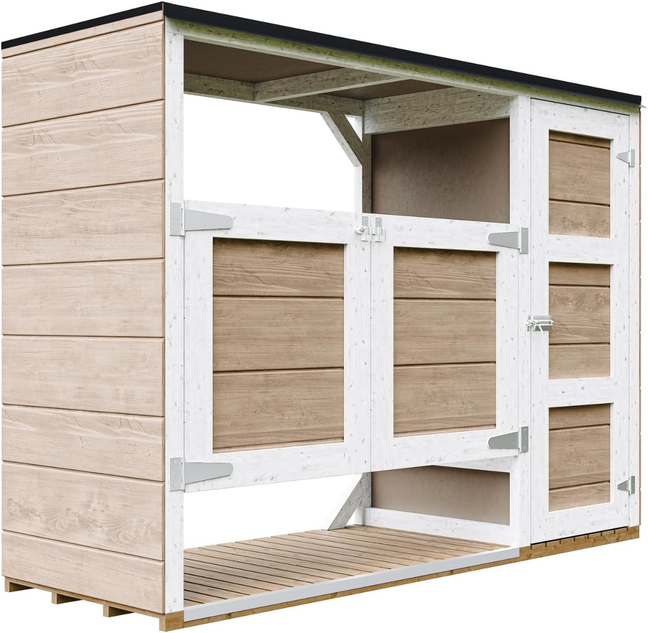 Abri de Jardin pour poubelles, Cache Poubelle extérieur 2x240L – Coffre de Rangement Exterieur, Armoire de Jardin, cabane de Jardin Exterieur – bleujardin M981A-TERRA Brown