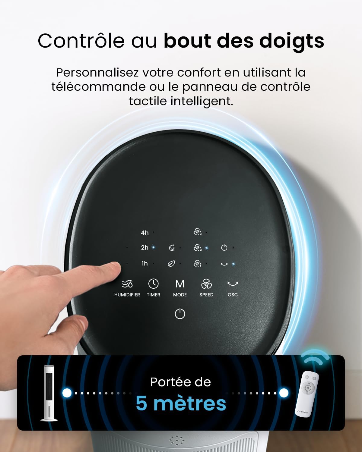 bleujardin - OmniAir - 5L - 3 vitesses, 4 modes, minuterie 7h, clim mobile