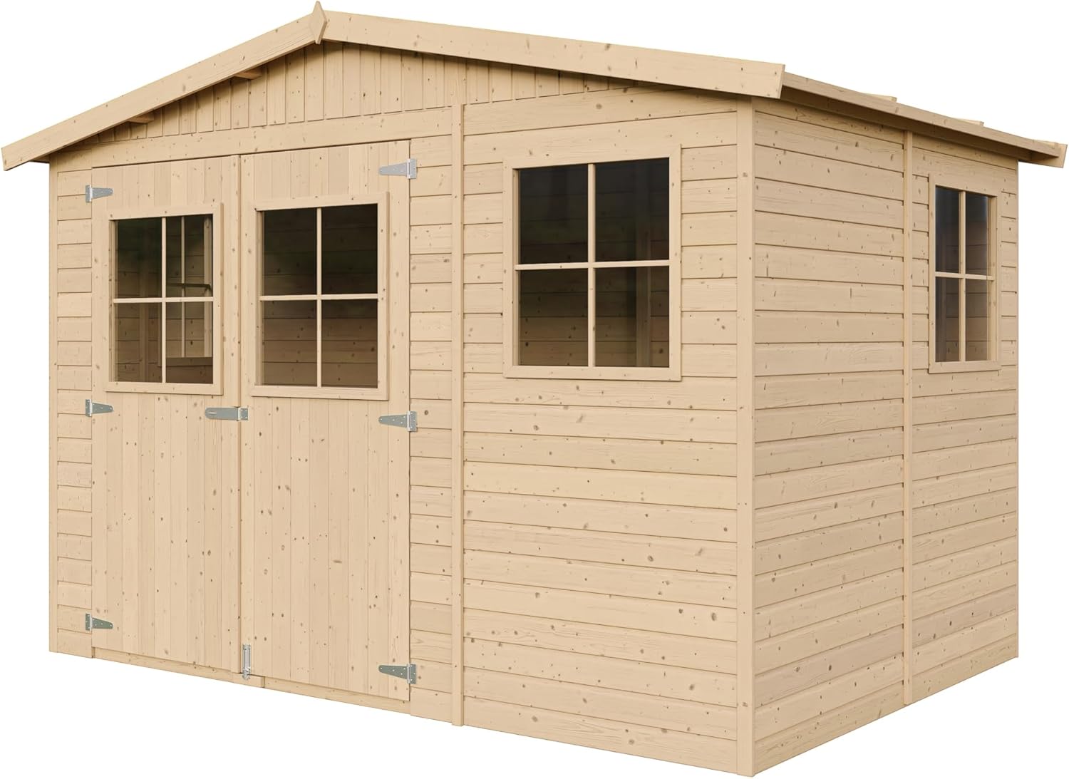 Abri de Jardin en Bois Exterieur avec Les PLANCHERS IMPRÉGNÉ- Cabane de Jardin en Pin/épicéa-H226x324x216 cm/6m2- Construction de Panneaux- Rangement pour vélos, Remise à Outils- bleujardin M334+M334G