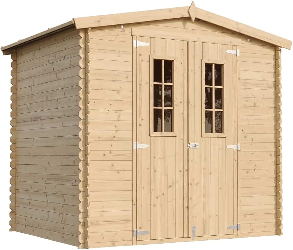 bleujardin - abri de jardin bois 236x226x218 cm, plancher inclus, M369C+M369G