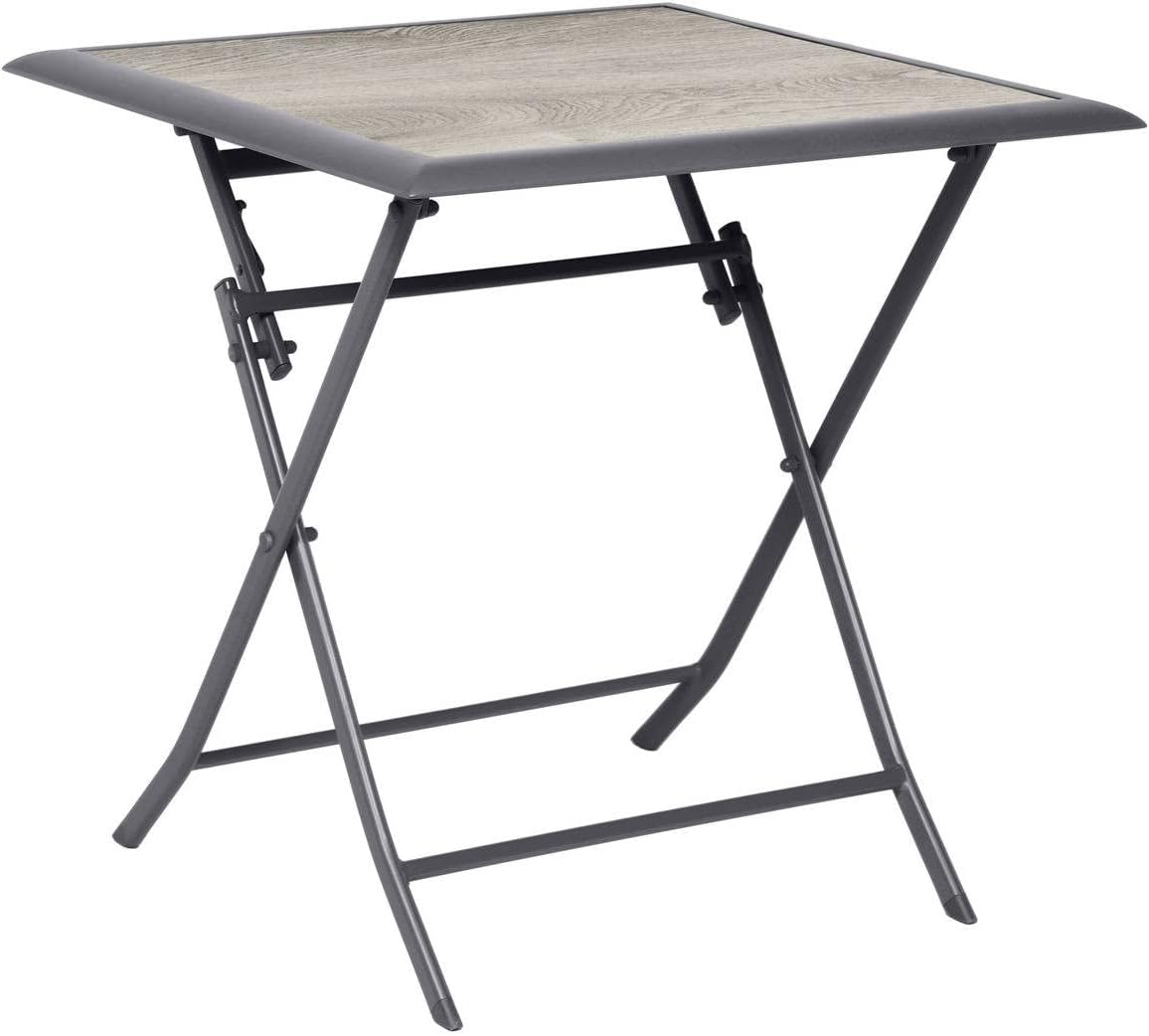bleujardin - Azua table pliante carrée 2 places gris aluminium