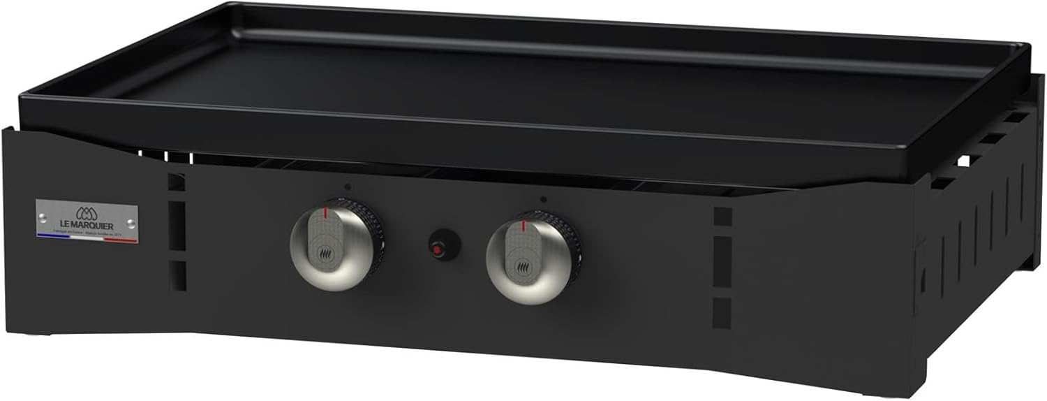 Marque - bleujardin Plancha Ora Gaz - 260 Noire - Plancha gaz robuste et compacte, surface de cuisson large.