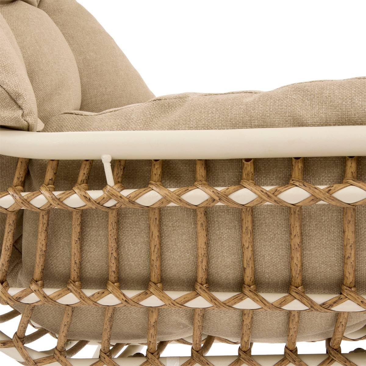 bleujardin - Paopao Beige/Argile - salon 4 places - anti-rouille, coussins confortables