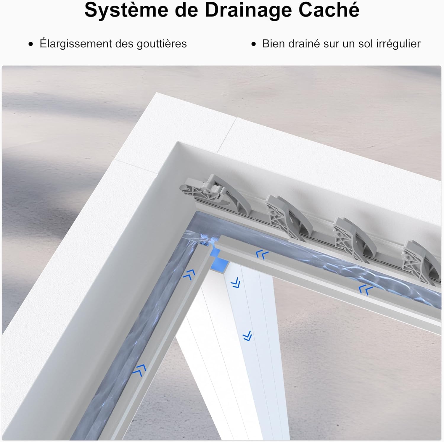 bleujardin - pergola bioclimatique - 4,24x3m - aluminium, stores enrouleurs, lames orientables
