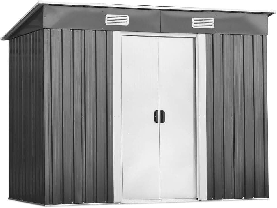 bleujardin - abri de jardin extérieur, 238x131x181 cm, 2 portes coulissantes