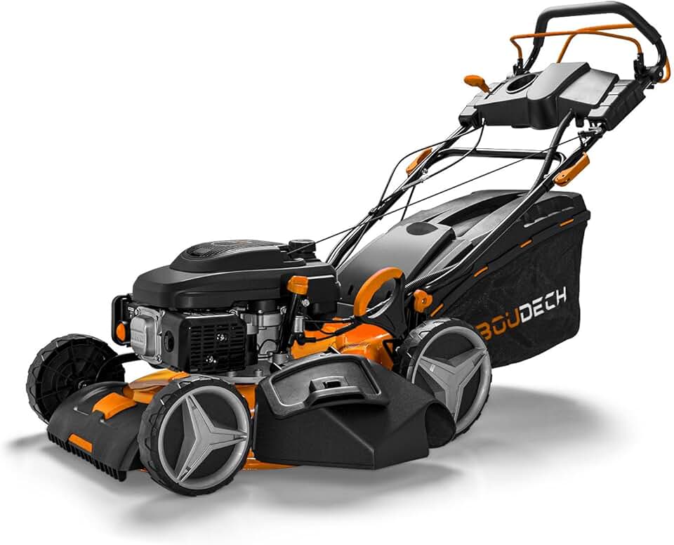bleujardin® Tondeuse automotrice 225cc 5.2p OHV 4 Temps avec e-Start Mulching 4in1 520mm Largeur de Coupe