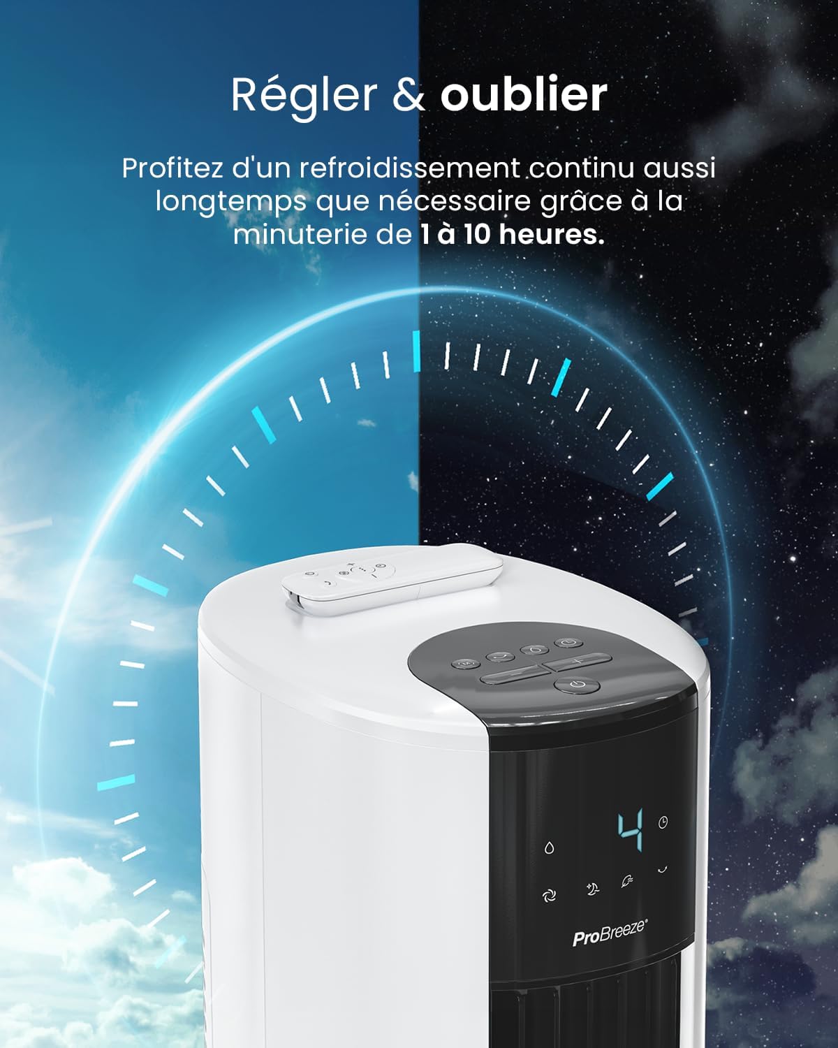 bleujardin OmniAir Rafraichisseur d’Air 7L 3en1, 7 Vitesses, 3 Modes, Oscillant, Minuterie 10h, Climatiseur Mobile Sans Évacuation, Silencieux, Sans Conduit, Ventilateur Refroidisseur d'Air