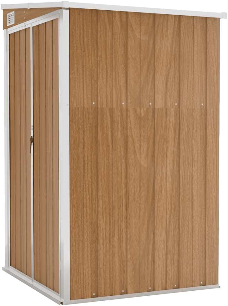 bleujardin Remise de Jardin Murale Marron 118x100x178 cm Acier galvanisé,Maison & Jardin, Pelouses & Jardins, Vie en extérieur, Structures extérieures, Cabanes & abris de Jardin, Brun (Poids 22.7KG)
