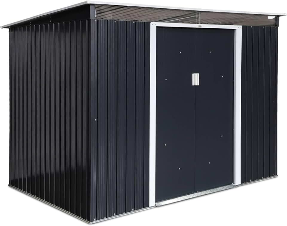 bleujardin - Abri de Jardin en métal Couleur Anthracite 4.85m² avec puits de lumière - AUDOMAROIS-