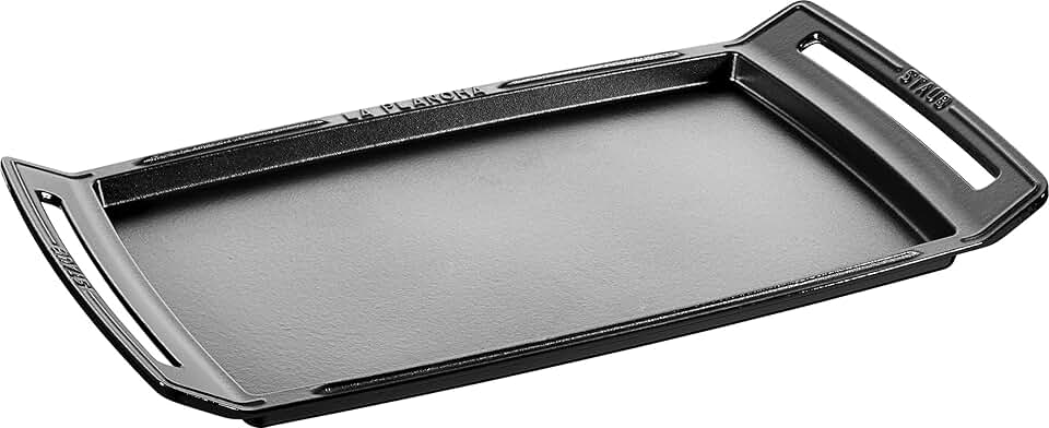 bleujardin - Plancha Fonte Noire - 38x25 cm - Rectangulaire, Durable