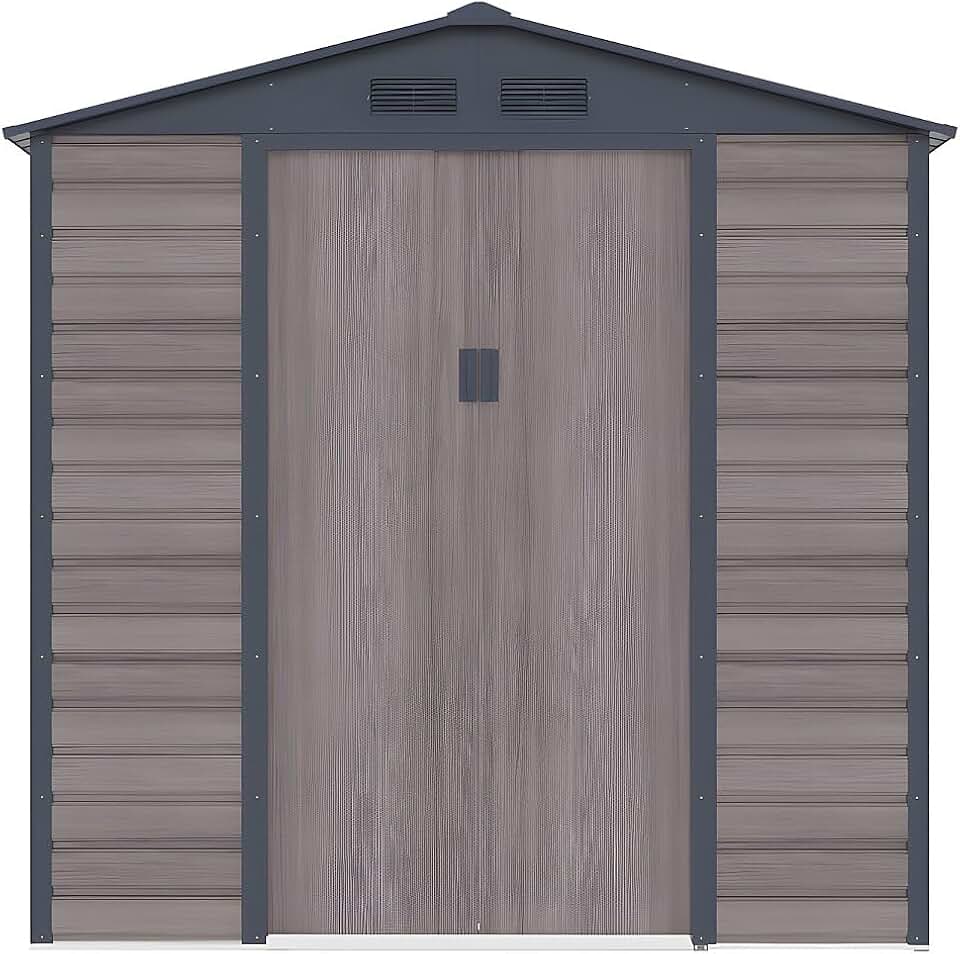 bleujardin - Abri de Jardin métal effet bois gris 4,15 m² - acier galvanisé - ADELMO